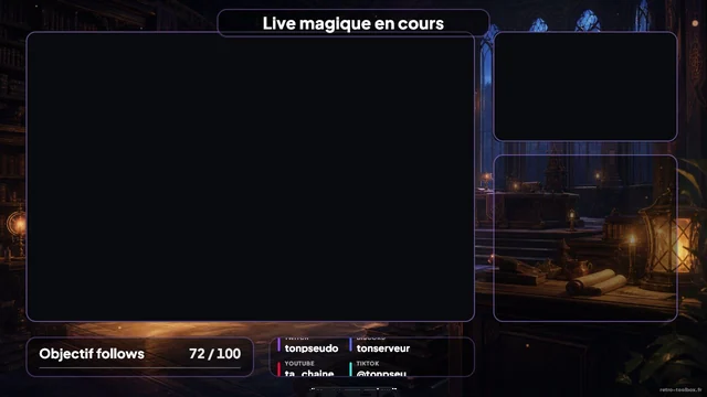 Aperçu du template overlay Twitch Arcane Live
