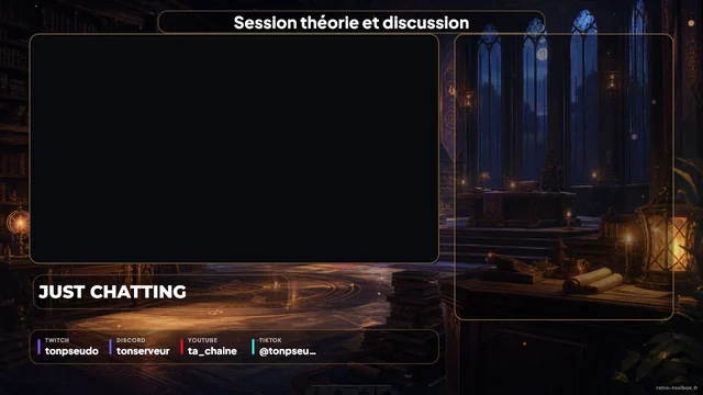 Aperçu du template overlay Twitch Arcane Study