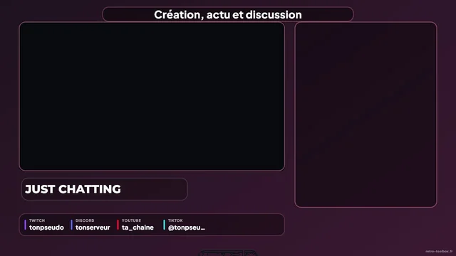 Aperçu du template overlay Twitch Creator Pink
