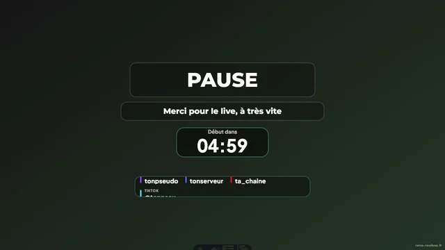 Aperçu du template overlay Twitch End Stream