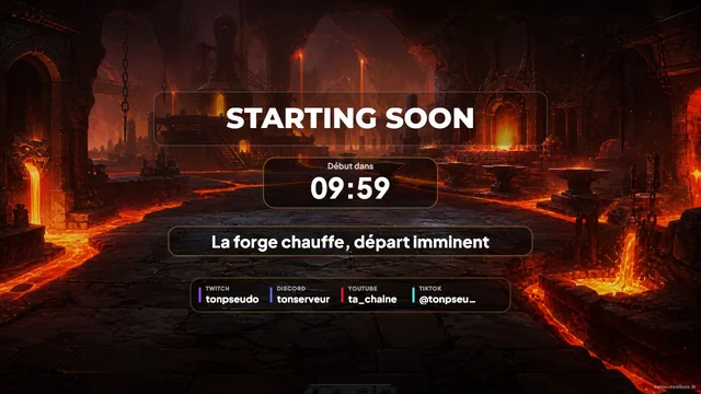 Aperçu du template overlay Twitch Forge Starting