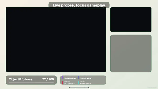 Aperçu du template overlay Twitch Minimal Clean