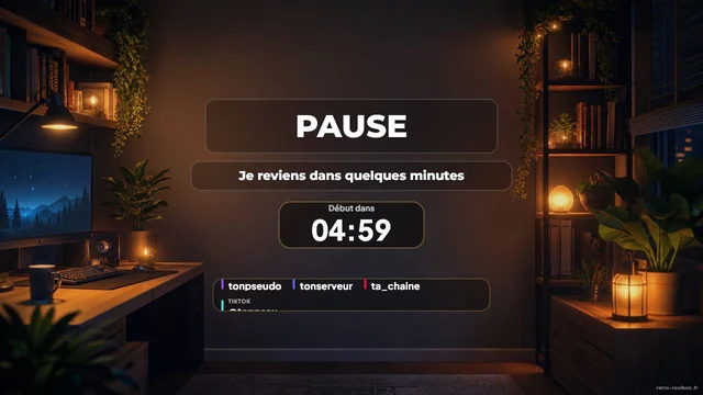 Aperçu du template overlay Twitch Pause Cozy