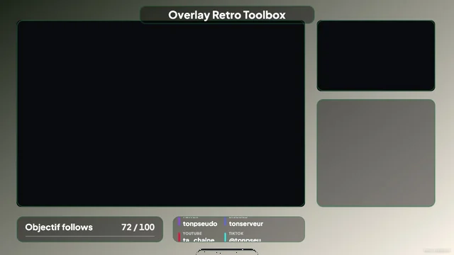 Aperçu du template overlay Twitch Retro Toolbox