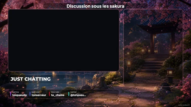 Aperçu du template overlay Twitch Sakura Talk