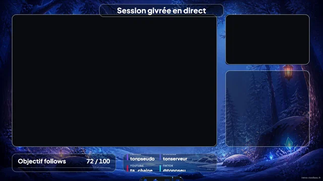 Aperçu du template overlay Twitch Snow Fantasy