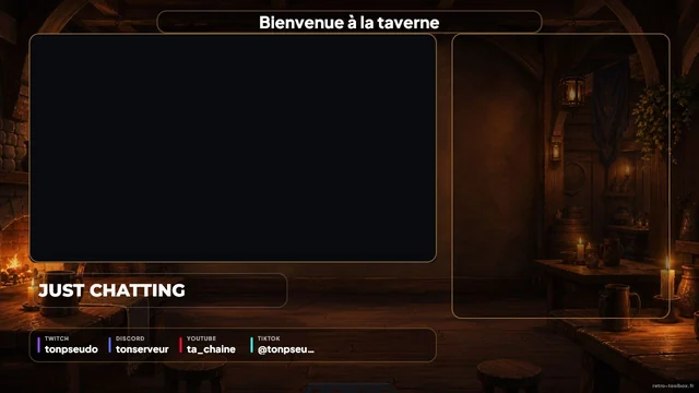 Aperçu du template overlay Twitch Taverne RPG